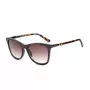 GUESS GF0421-5552F Damskie okulary przeciwsłoneczne kocie oko, ciemny havana, brązowe soczewki gradientowe, 55/17/140 mm