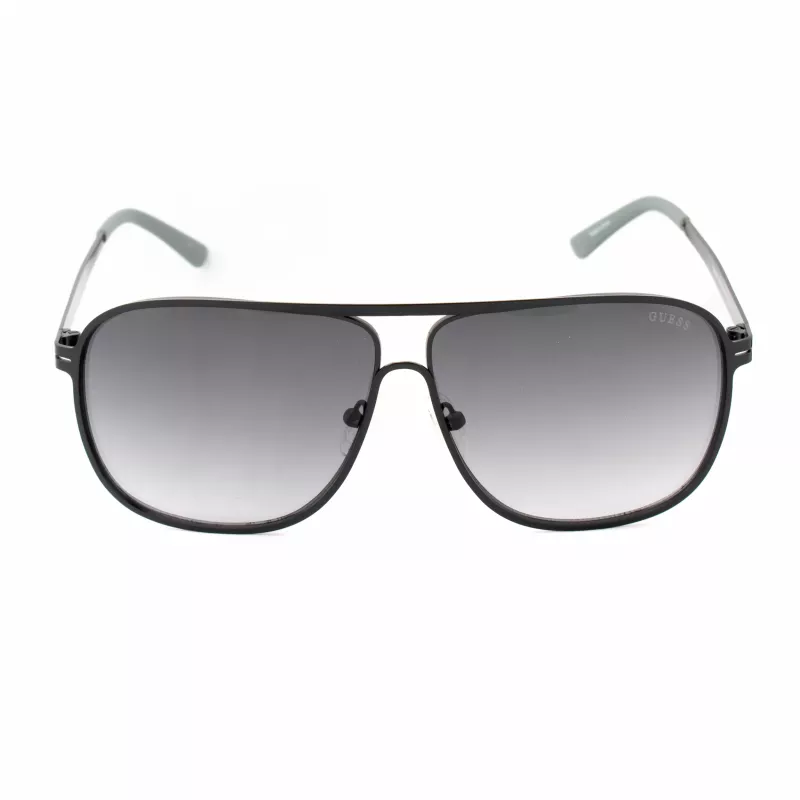 GUESS GF5025S-02B Okulary przeciwsłoneczne męskie pilot - czarna oprawka, soczewki w kolorze dymnego szarego, 61 mm