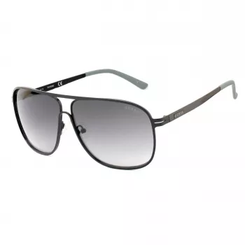 GUESS GF5025S-02B Okulary przeciwsłoneczne męskie pilot - czarna oprawka, soczewki w kolorze dymnego szarego, 61 mm