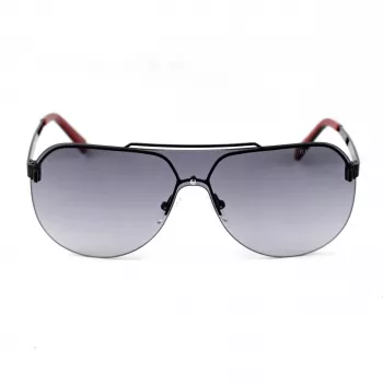 GUESS GF5053-0001B Męskie okulary przeciwsłoneczne prostokątne - czarna oprawka, soczewki dymne