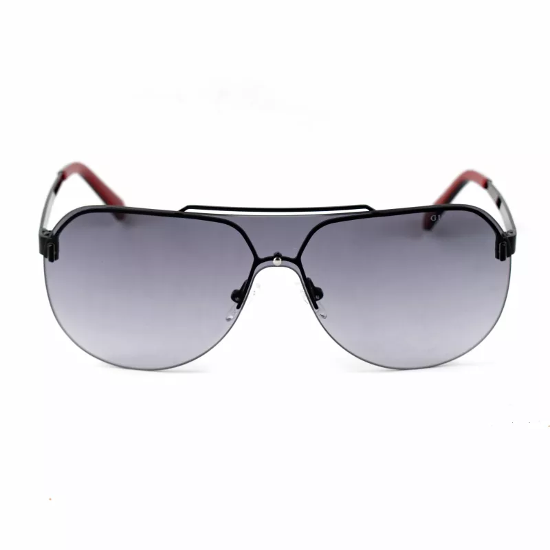 GUESS GF5053-0001B Męskie okulary przeciwsłoneczne prostokątne - czarna oprawka, soczewki dymne