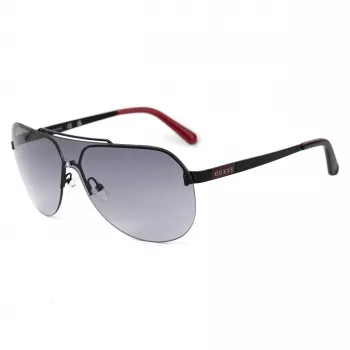 GUESS GF5053-0001B Męskie okulary przeciwsłoneczne prostokątne - czarna oprawka, soczewki dymne