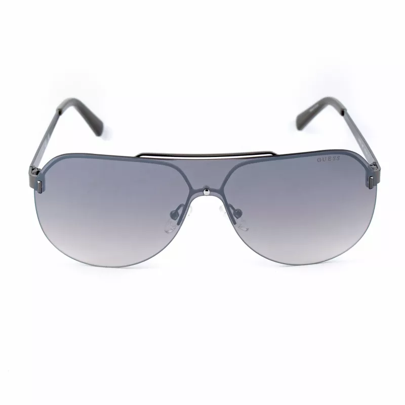 Okulary przeciwsłoneczne GUESS GF5053-0008F męskie kwadratowe - czarna oprawka, soczewki dymione 58mm