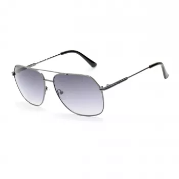 GUESS GF5079-6108B Męskie okulary przeciwsłoneczne w kształcie kwadratu - Błyszcząca czarna oprawka, soczewki z gradientem dymnym, 61 mm