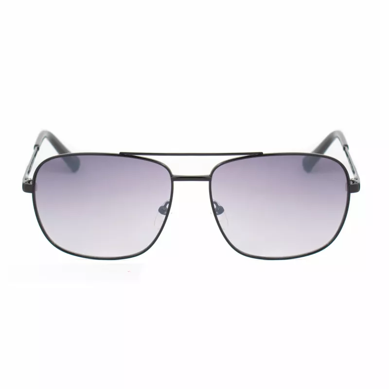 Okulary przeciwsłoneczne GUESS GG2114S-01B dla mężczyzn, czarna kwadratowa oprawka, szare gradientowe szkła 60mm