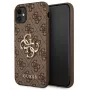 GUESS iPhone 11 / XR Hardcase 4G Big Metal Logo Brązowy