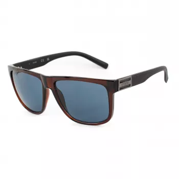 Okulary przeciwsłoneczne GUESS MAN GO00058-6145V Kwadratowa oprawka Błyszcząca czerń Soczewki dymione 61mm
