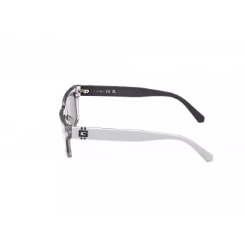 Okulary przeciwsłoneczne GUESS MAN GU00120-5520A Błyszcząca czarna oprawka, soczewki lustrzane dymione 55/17/145 mm