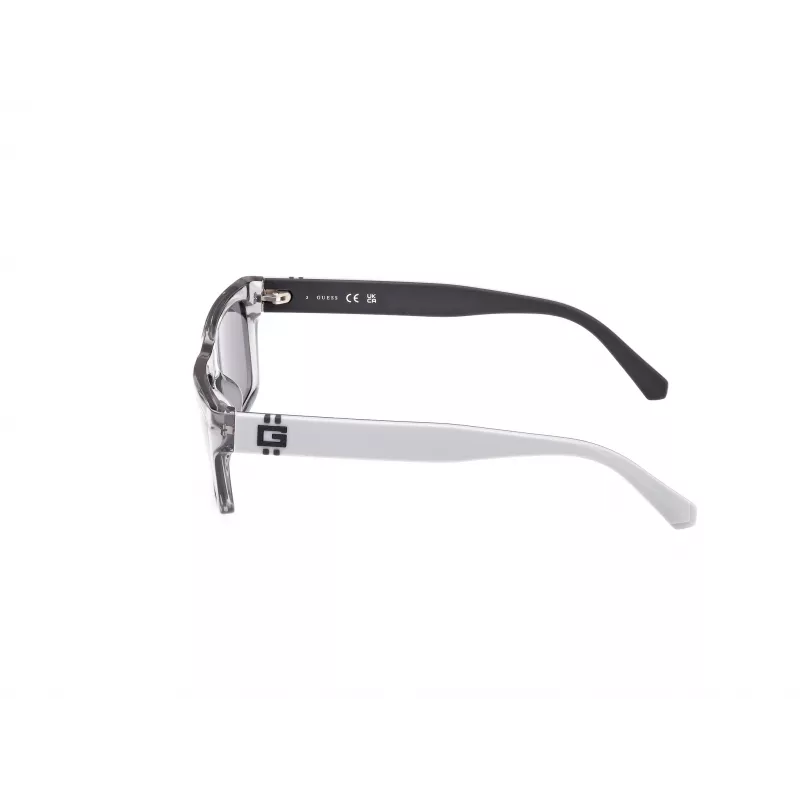 Okulary przeciwsłoneczne GUESS MAN GU00120-5520A Błyszcząca czarna oprawka, soczewki lustrzane dymione 55/17/145 mm