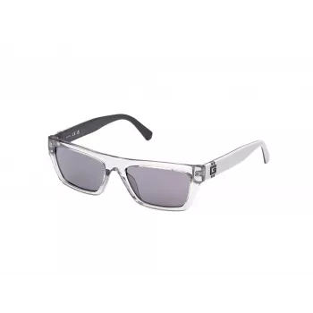 Okulary przeciwsłoneczne GUESS MAN GU00120-5520A Błyszcząca czarna oprawka, soczewki lustrzane dymione 55/17/145 mm