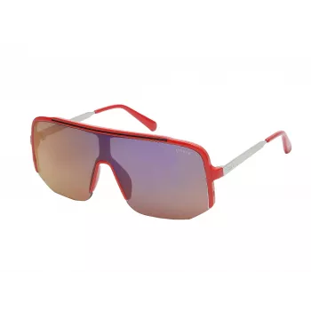 Okulary przeciwsłoneczne GUESS męskie GO00054-0066C Kwadratowa oprawka w kolorze błyszczącej czerni, soczewki dymne 56mm