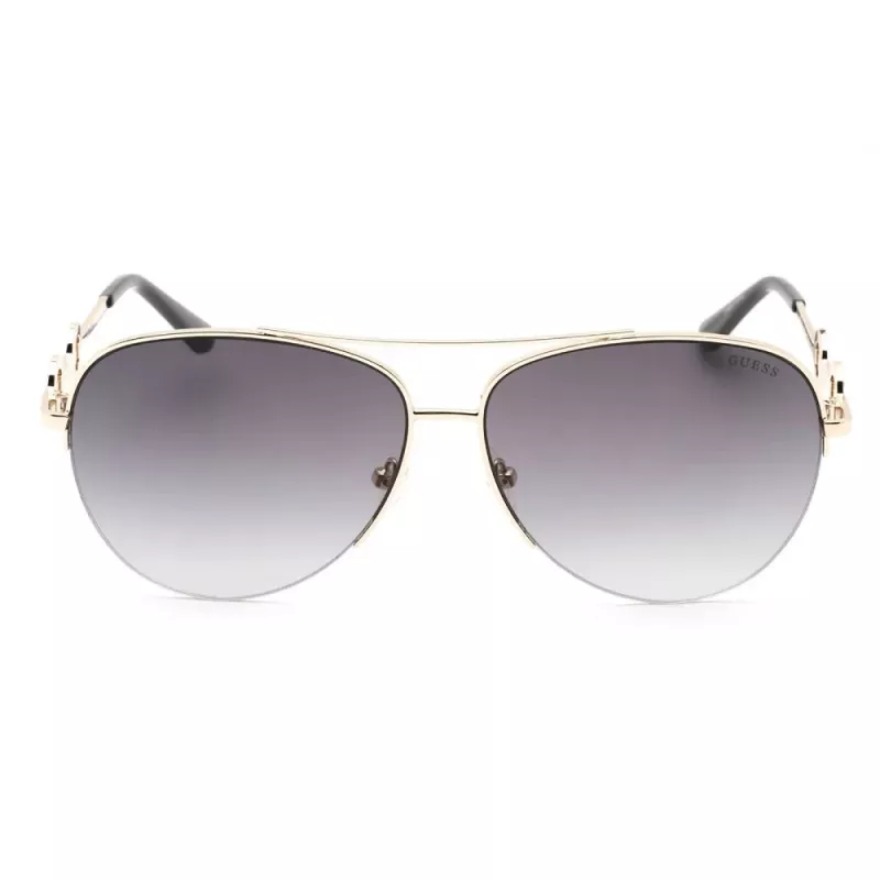 Okulary przeciwsłoneczne GUESS damskie motylkowe kocie oko GF6171-32B Błyszcząca czerń Smoke Gradient 60 mm