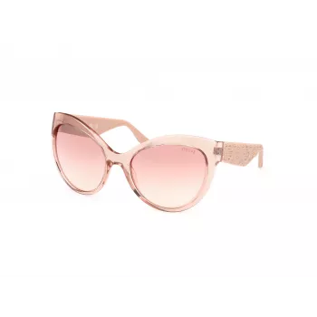 GUESS Damskie Okulary Przeciwsłoneczne Motylkowe GU00130-6157U, Oprawka Havana z Brązowymi Szkłami
