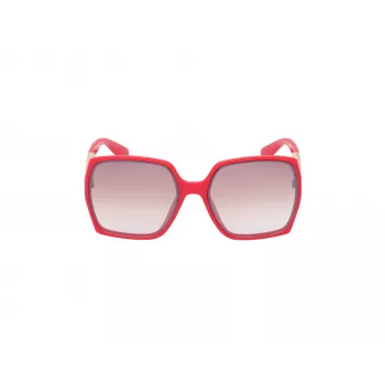 Okulary przeciwsłoneczne GUESS damskie kocie oko GO00031-6266F - błyszcząca czarna oprawka, gradientowe dymne szkła, ochrona UV400