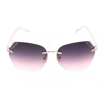 Okulary przeciwsłoneczne GUESS damskie GF0384-28T, brązowe oprawki w kolorze szylkretu, kształt motyla, soczewki gradientowe brązowe, 61 mm