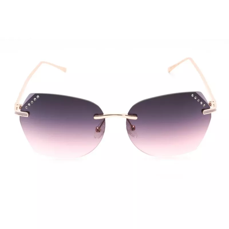 Okulary przeciwsłoneczne GUESS damskie GF0384-28T, brązowe oprawki w kolorze szylkretu, kształt motyla, soczewki gradientowe brązowe, 61 mm
