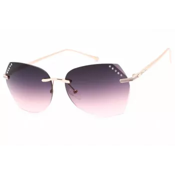 Okulary przeciwsłoneczne GUESS damskie GF0384-28T, brązowe oprawki w kolorze szylkretu, kształt motyla, soczewki gradientowe brązowe, 61 mm