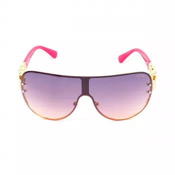 Okulary przeciwsłoneczne GUESS GO00037-0032U Cat Eye dla kobiet - czarna oprawka, szare soczewki gradientowe, UV400