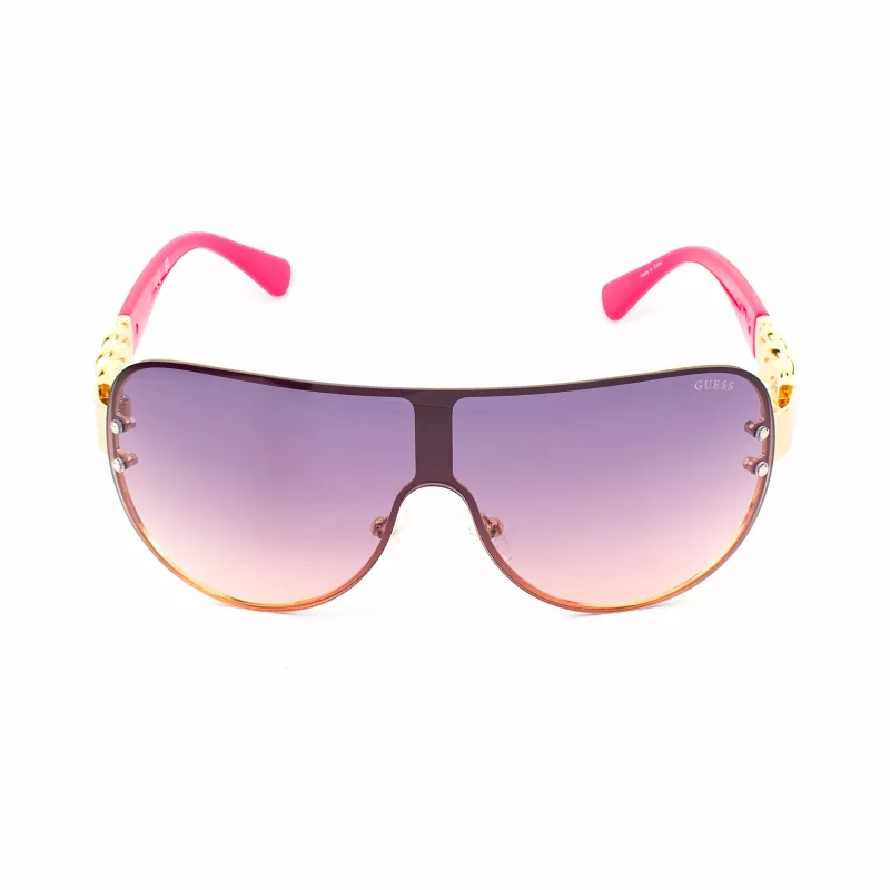 Okulary przeciwsłoneczne GUESS GO00037-0032U Cat Eye dla kobiet - czarna oprawka, szare soczewki gradientowe, UV400