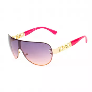 Okulary przeciwsłoneczne GUESS GO00037-0032U Cat Eye dla kobiet - czarna oprawka, szare soczewki gradientowe, UV400