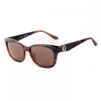 Okulary przeciwsłoneczne GUESS damskie GU00145-5452E w kształcie kociego oka, oprawka Havana, brązowe soczewki gradientowe, 54mm
