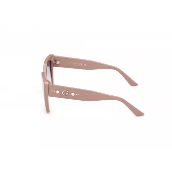 Okulary przeciwsłoneczne GUESS Damskie GU00162-5557W Kwadratowe, Oprawka Havana, Szkła Brązowe Gradientowe, 55mm