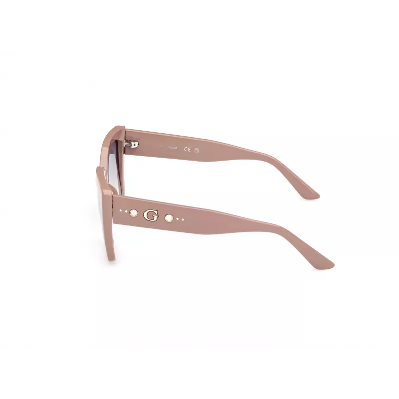 Okulary przeciwsłoneczne GUESS Damskie GU00162-5557W Kwadratowe, Oprawka Havana, Szkła Brązowe Gradientowe, 55mm
