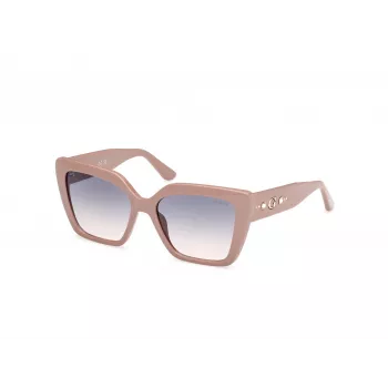 Okulary przeciwsłoneczne GUESS Damskie GU00162-5557W Kwadratowe, Oprawka Havana, Szkła Brązowe Gradientowe, 55mm