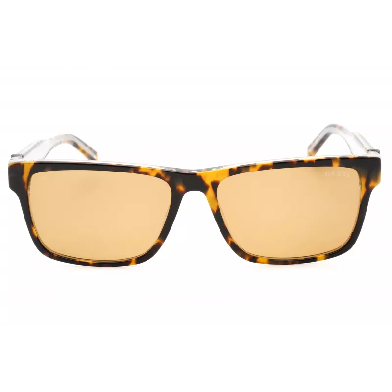 GUESS Damskie Prostokątne Okulary Przeciwsłoneczne Acetatowe GU00074-53E Havana Brązowy Gradient 55mm