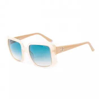 Okulary przeciwsłoneczne GUESS damskie GU00097-5325P - Błyszcząca czarna oprawka, soczewki gradientowe polaryzacyjne Smoke, 53mm