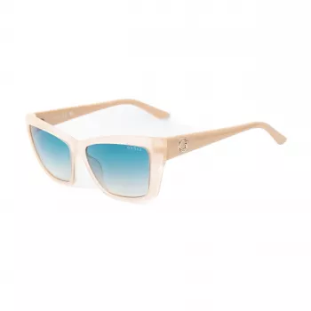 Okulary przeciwsłoneczne GUESS damskie GU00098-5525P - kwadratowa oprawka, soczewki polaryzacyjne, ochrona UV400