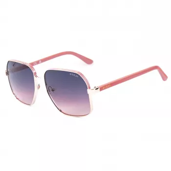 Okulary przeciwsłoneczne GUESS dla kobiet GU00107-5874B - oprawka acetatowa Havana/Złoty, szkła brązowe gradientowe