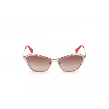 Okulary przeciwsłoneczne GUESS dla kobiet GU7639-28F Złota oprawka motyl/kocie oko Brązowe soczewki gradientowe UV400