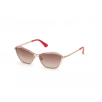 Okulary przeciwsłoneczne GUESS dla kobiet GU7639-28F Złota oprawka motyl/kocie oko Brązowe soczewki gradientowe UV400