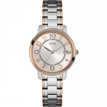Zegarek damski GUESS W0929L3 ze stali nierdzewnej w kolorze różowego złota 39 mm