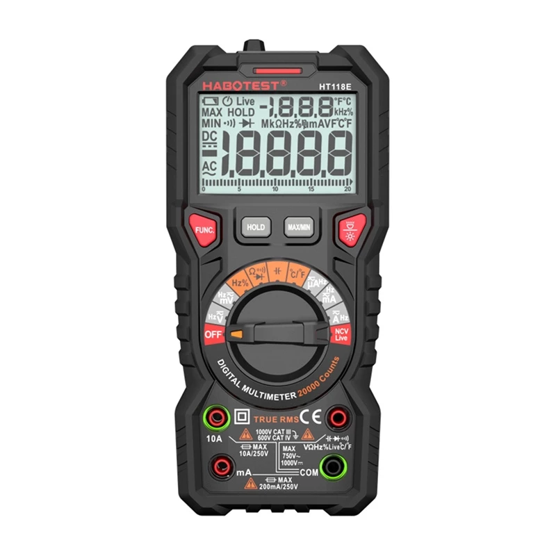Habotest HT118E Uniwersalny Miernik Cyfrowy True RMS NCV