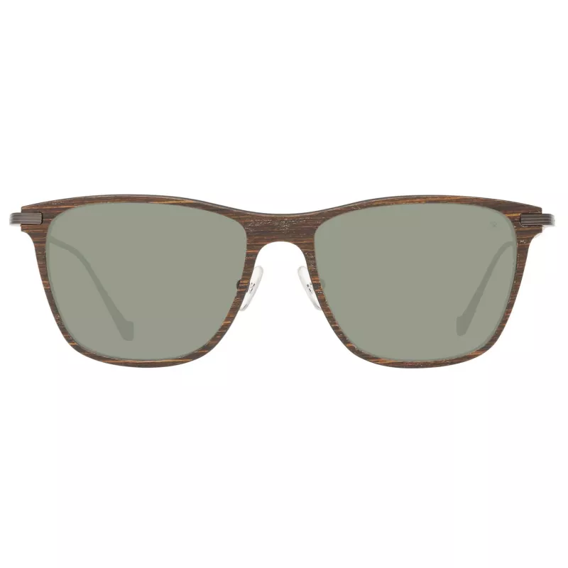 Okulary przeciwsłoneczne Hackett London HSB86311255 dla mężczyzn - Błyszcząca czarna oprawka, szare soczewki, 55 mm
