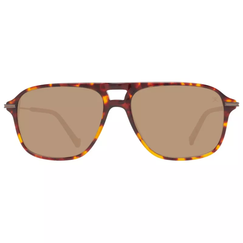 OKULARY PRZECIWSŁONECZNE HACKETT MAN HSB86512756 - Oprawka prostokątna z acetatu w kolorze Havana z brązowymi soczewkami gradientowymi - 56/16/140 mm
