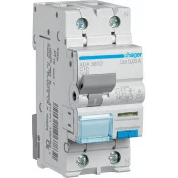 Hager ADA560D RCBO 1P+N 10A charakterystyka C 30mA typ A 10kA 230V