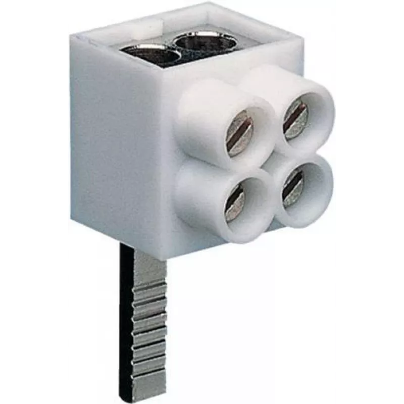 Hager KF82A jednobiegunowy zacisk przyłączeniowy, przyłącze sworzniowe, 2x16 mm², szary