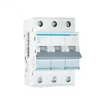 Hager MBN316 3-biegunowy 16A charakterystyka B 6kA wyłącznik nadprądowy miniaturowy, szerokość 3 modułów