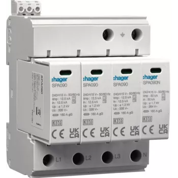 HAGER SPA931 SPD Ogranicznik przepięć T1+T2 B+C 4P 4M 12,5/50kA 1,5kV TN-S