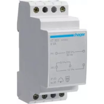 Transformator dzwonkowy Hager ST303 230V na 8V/12V 8VA 2 moduły