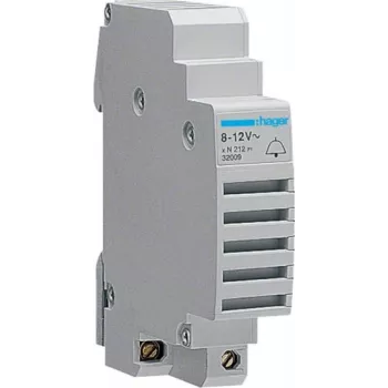 Hager SU213 Modułowy dzwonek 230V AC 0,03A 1-modułowy na szynę DIN z dźwiękiem ciągłym