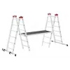 HAILO G60 Aluminiowe rusztowanie, 2x12 szczebli, maks. wysokość robocza 7,0 m, srebrno-czerwone