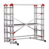 HAILO G60 Aluminiowe rusztowanie, 2x12 szczebli, maks. wysokość robocza 7,0 m, srebrno-czerwone