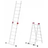 HAILO G60 Aluminiowe rusztowanie, 2x12 szczebli, maks. wysokość robocza 7,0 m, srebrno-czerwone
