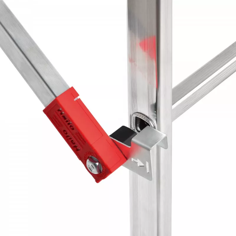 HAILO G60 Aluminiowe rusztowanie, 2x12 szczebli, maks. wysokość robocza 7,0 m, srebrno-czerwone