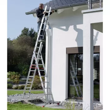 Hailo S100 ProfiLOT drabina kombinowana, aluminium, 3-częściowa, 2x9+1x8 szczebli, maks. wysokość robocza 7,00 m