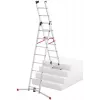 Hailo S100 ProfiLOT drabina kombinowana, aluminium, 3-częściowa, 2x9+1x8 szczebli, maks. wysokość robocza 7,00 m